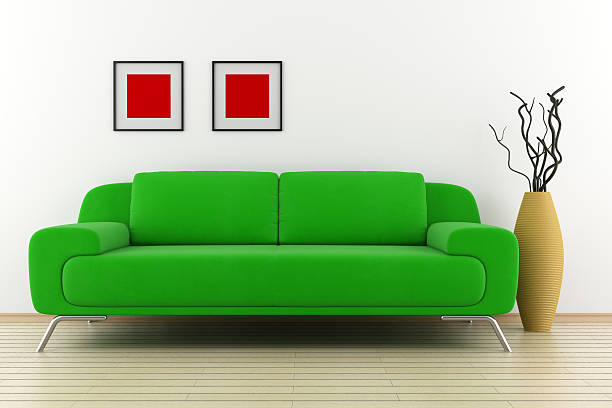 istock green sofa and vase with dry wood 93170855