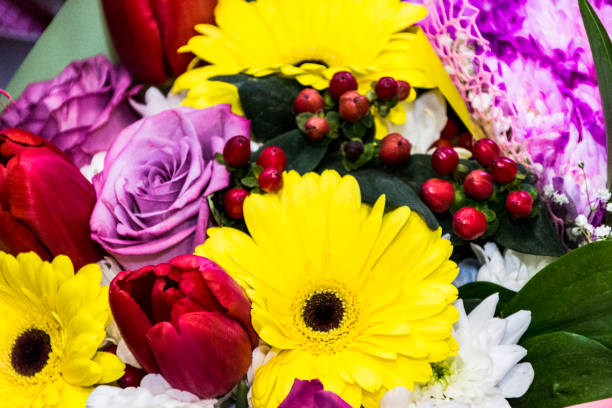 istock Colorful bouquet of flowers, background 931708962