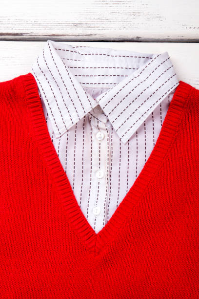 istock Close up shirt and red collar. 931709426