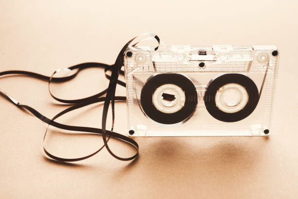 istock Vintage audio cassette on brown background 931713312