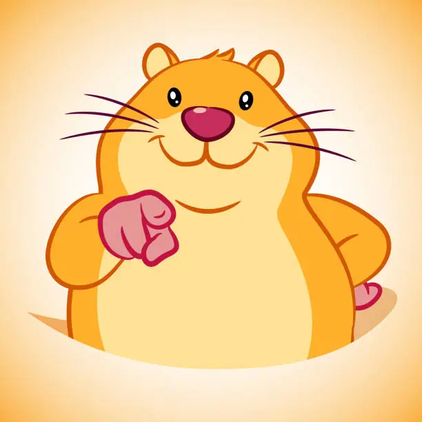 Vector illustration of Happy groundhog cartoon character