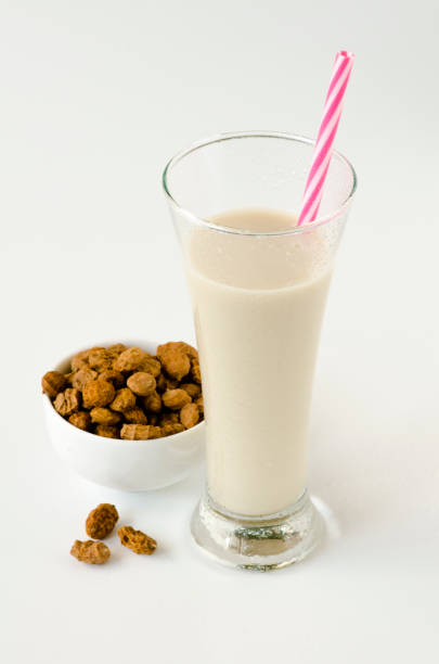 Tiger nut milk. Chufa horchata. stock photo