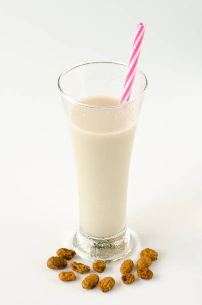 Tiger nut milk. Tigernut horchata. stock photo
