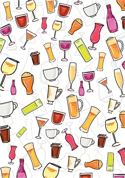Vector illustration of Sketchy Drinks Background