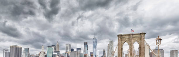 istock Panoramic view of the Manhattan and Brooklyn Bridge, NY. 931725258