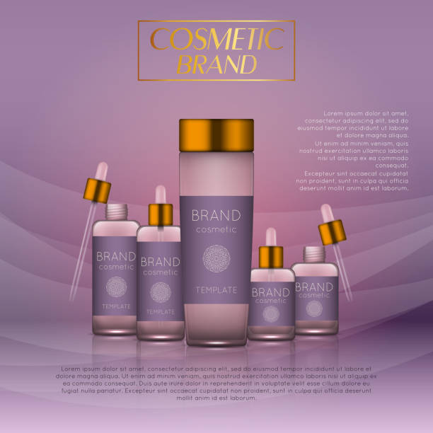 istock 3D realistic cosmetic bottle ads template. Cosmetic brand advertising concept design with glitters and bokeh background 931733758