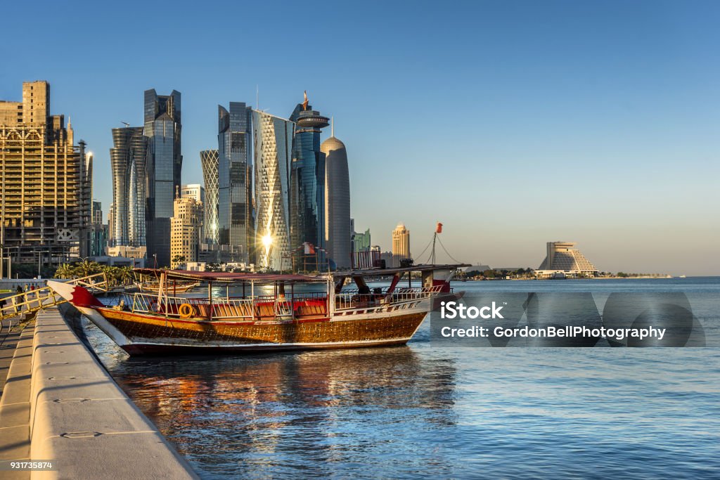 West Bay Doha West Bay on the Corniche in Doha Qatar Architecture Stock Photo
