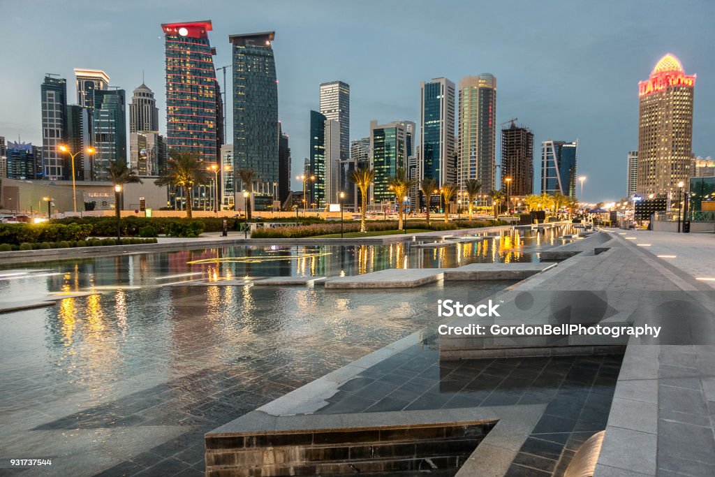 West Bay in Doha West Bay on the Corniche in Doha Qatar Hotel Stock Photo