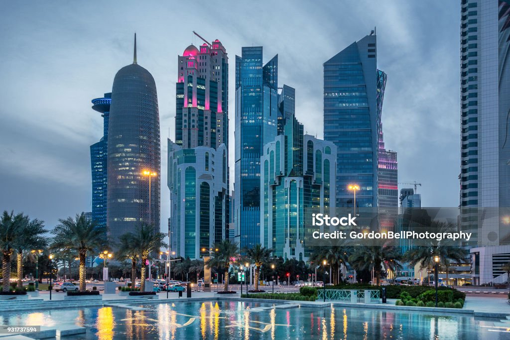 West Bay in Doha West Bay on the Corniche in Doha Qatar Apartment Stock Photo