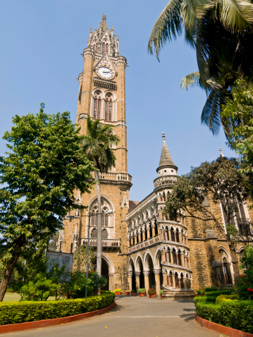 Mumbai University building with large Victorian clocktower