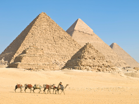 Pyramids of Giza in the morning light