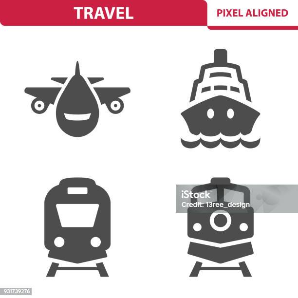 Travel Icons Stock Illustration - Download Image Now - Icon Symbol, Train - Vehicle, Locomotive