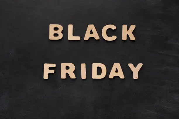 Photo of Black Friday spelled with wooden letters