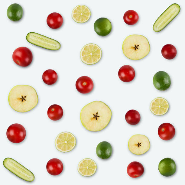 Food background and pattern of fruits and vegetables