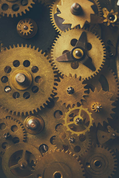 istock Gears and cogs macro vintage toned 931757456