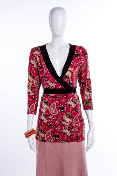 istock Portrait mannequin with red kimono blouse. 931758250