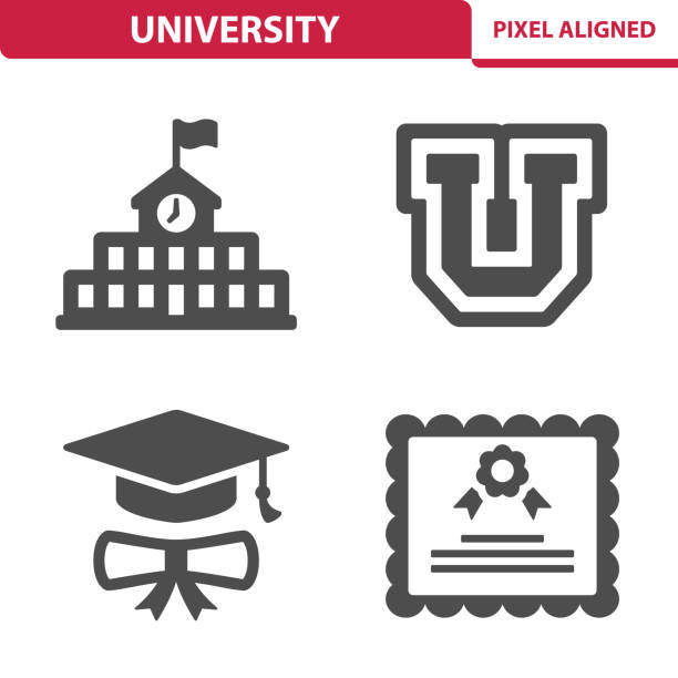 ikony uniwersytetu - university stock illustrations