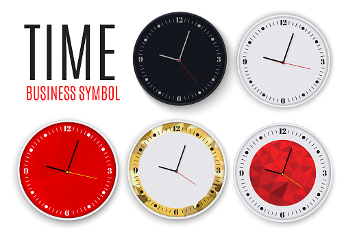 Wall Clock Office Template Design In Vector Closeup The Layout For ...