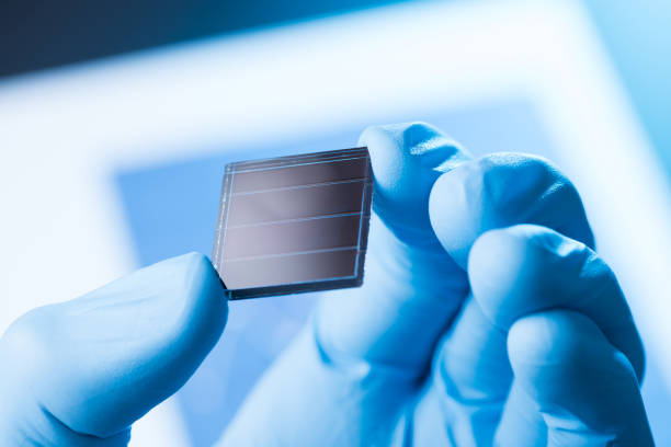 Solar cell research concept stock photo