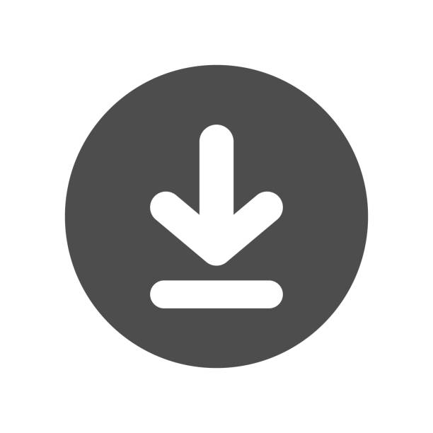 ボタンをダウンロードします。ベクトルのアイコン - interface icons push button downloading symbol点のイラスト素材／クリップアート素材／マンガ素材／アイコン素材