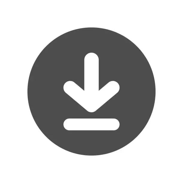 Vector illustration of Download button. Vector icon