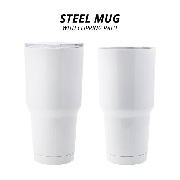 istock Steel mug isolated on white background. Template of water container for design. ( Clipping path ) 931779228
