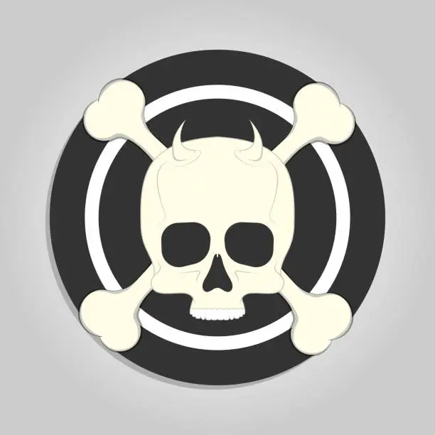 Vector illustration of Skull and crossbones