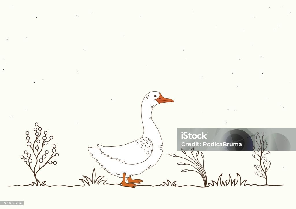 Goose Catron Card With Isolated Cartoon Goose Stock Illustration - Download Image ...