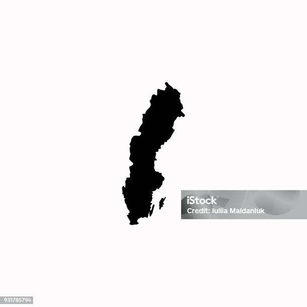 Map Of Sweden Vector Icon Vector Icon Stock Illustration - Download Image Now - Sweden, Map, Black Color