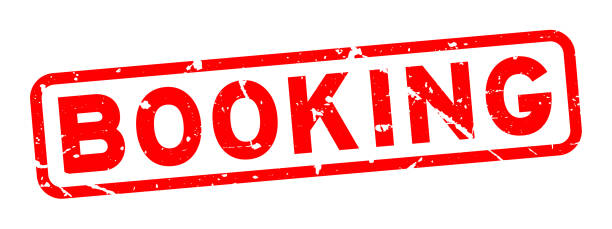 istock Grunge red booking word square rubber seal stamp on white background 931805028
