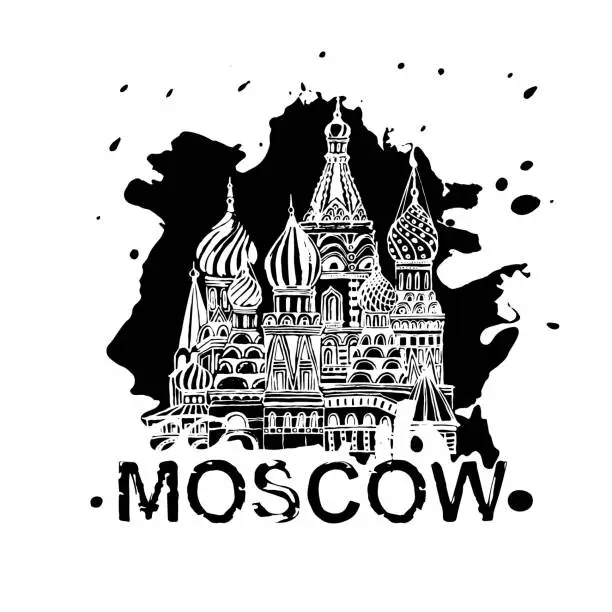 Vector illustration of Handdrawn Moscow Image