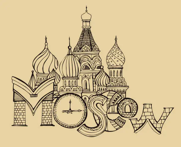 Vector illustration of Handdrawn Moscow Image