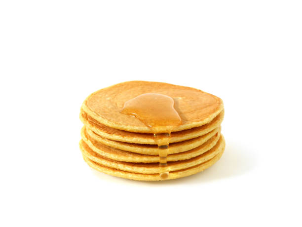 istock Stack of homemade flourless oatmeal pancakes with honey 931819488