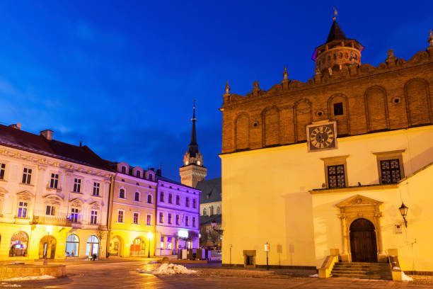 istock City Hall of Tarnow at night 931819732