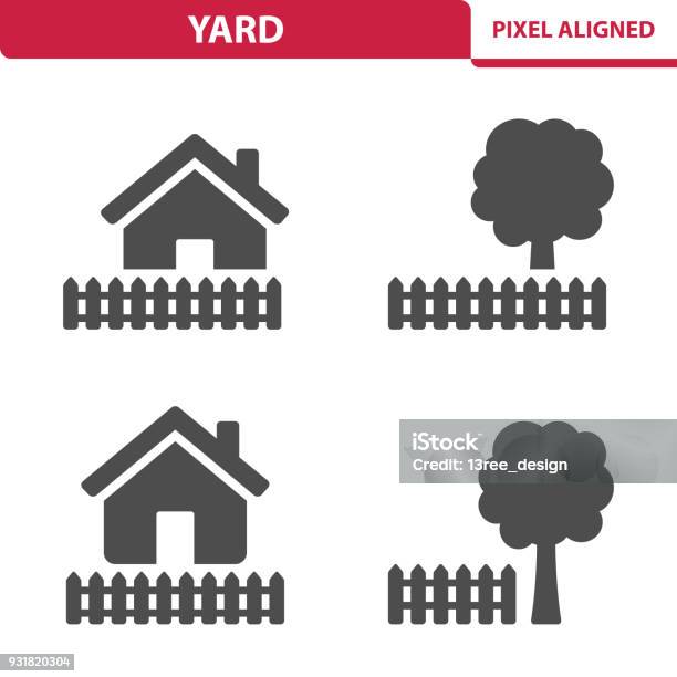 Yard Icons Stock Illustration - Download Image Now - Icon Symbol, Yard - Grounds, House