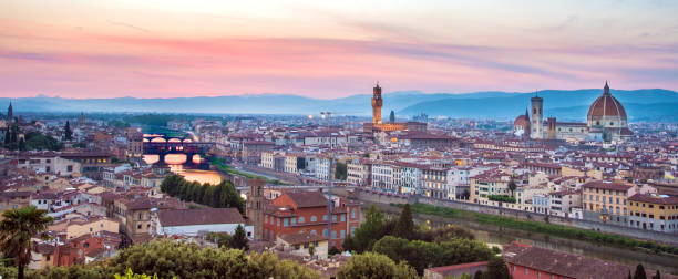 istock A fabulous panoramic view of Florence from Michelangelo Square at sunset. It is a pilgrimage of tourists and romantics. Duomo Cathedral. Italy, Tuscany 931820918