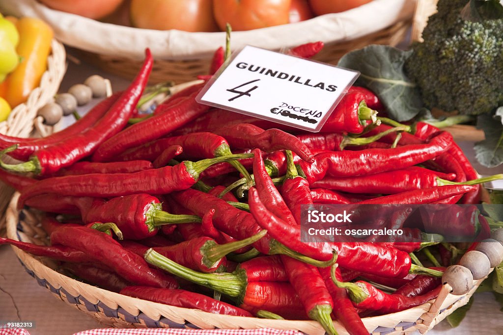 Red chillies  French Basque Country Stock Photo