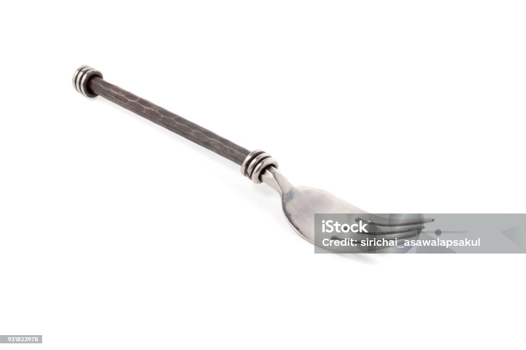 Silver Fork isolated on a white background Silver Fork isolated on a white background. Blank Stock Photo