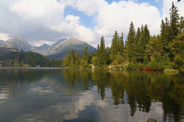 istock Beautiful landscape with mountain lake and forest 931824156