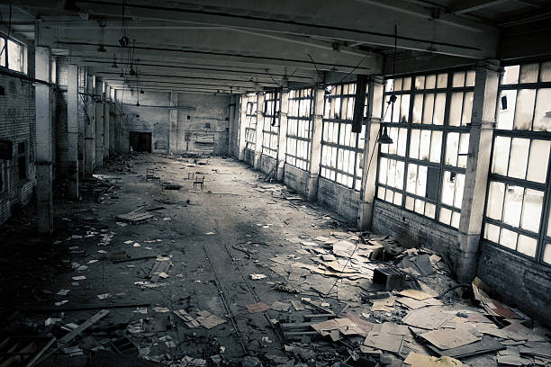 Abandoned Industrial interior stock photo