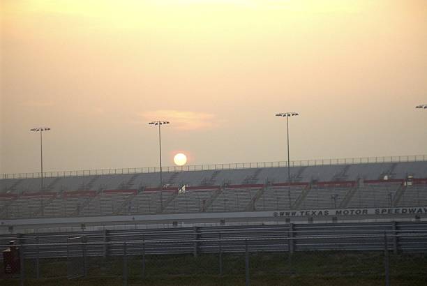 Sunrise behind the Stands stock photo