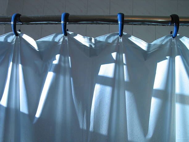 shower curtain 1 of 2 stock photo
