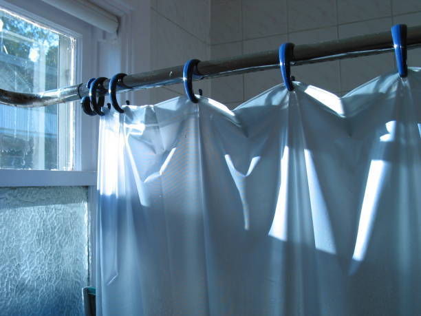 shower curtain 2 of 2 stock photo