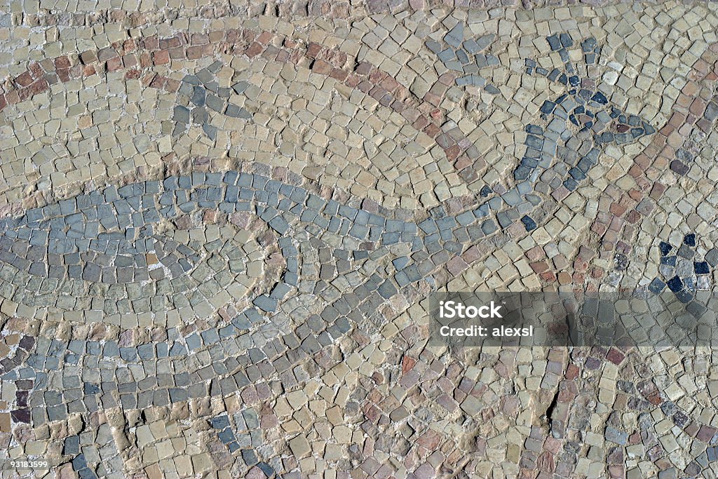 Pavão de Pássaro do mosaico antigo - Royalty-free Antigo Foto de stock