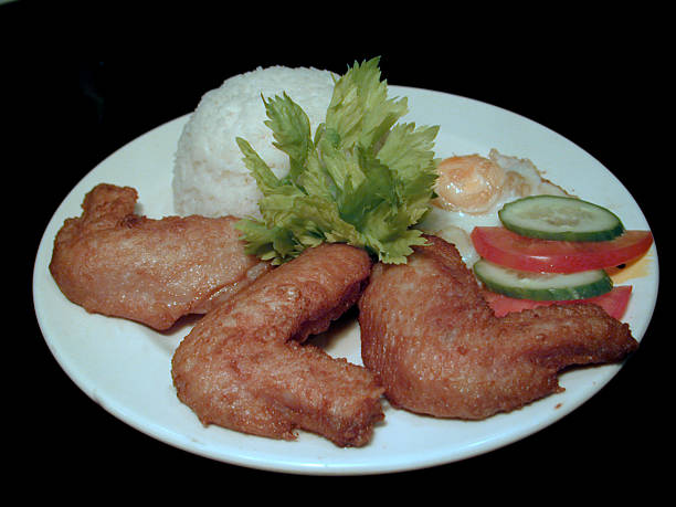 Chinese fried chicken dish stock photo
