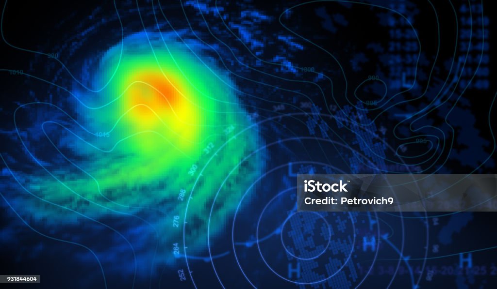 Mappa meteo e tempesta - Foto stock royalty-free di Meteorologia