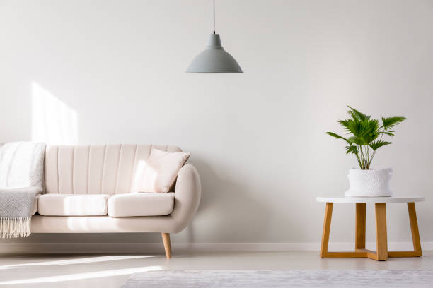 istock Gray lamp in living room 931844926