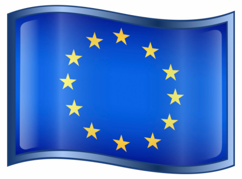 immigration, white text over eu flag painted wooden planks