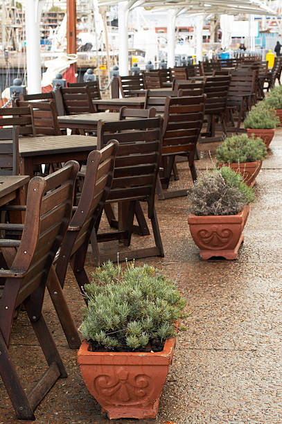 istock Wooden tables in the restaurant 93185179