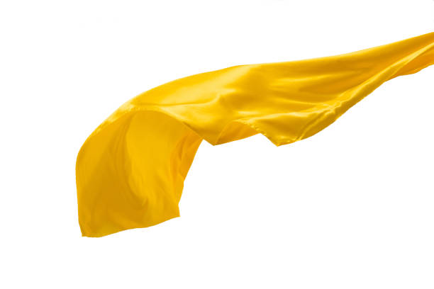 istock Smooth elegant transparent yellow cloth separated on white background 931859500
